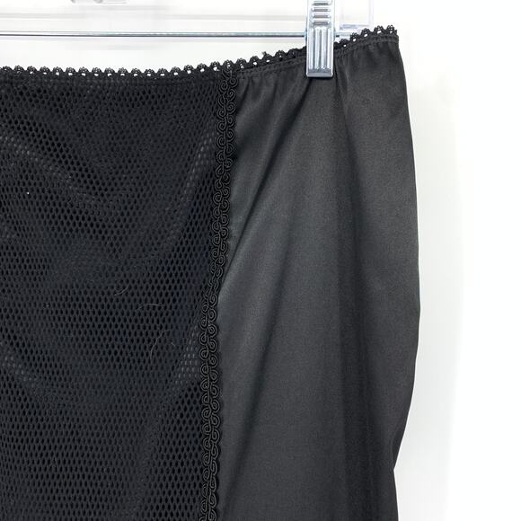 VTG 90s Morbid Threads Maxi Skirt Womens M Black Satin Mermaid Goth Whimsygoth - Picture 3 of 7